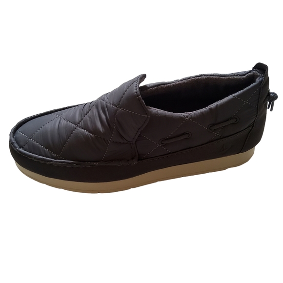 Sperry Moc Sider Quilt Nylon Slip On Shoe Grey Microfleece Cozy